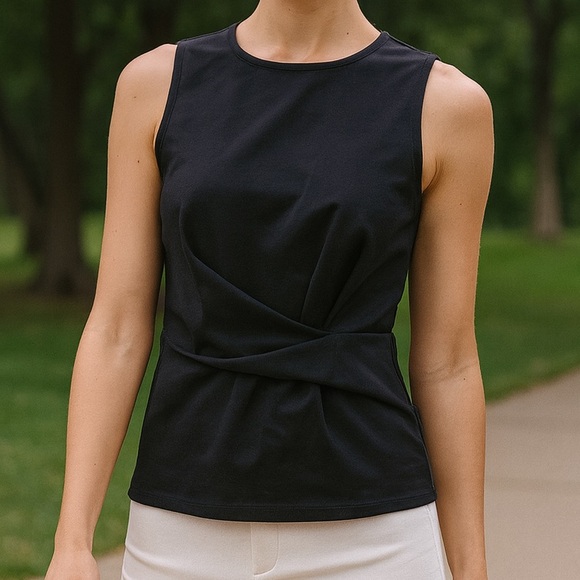 Nordstrom Tops - 🆕 Nordstrom Rack Black Twist Top XS Rayon Stretch Knit Blouse Work Office Casual